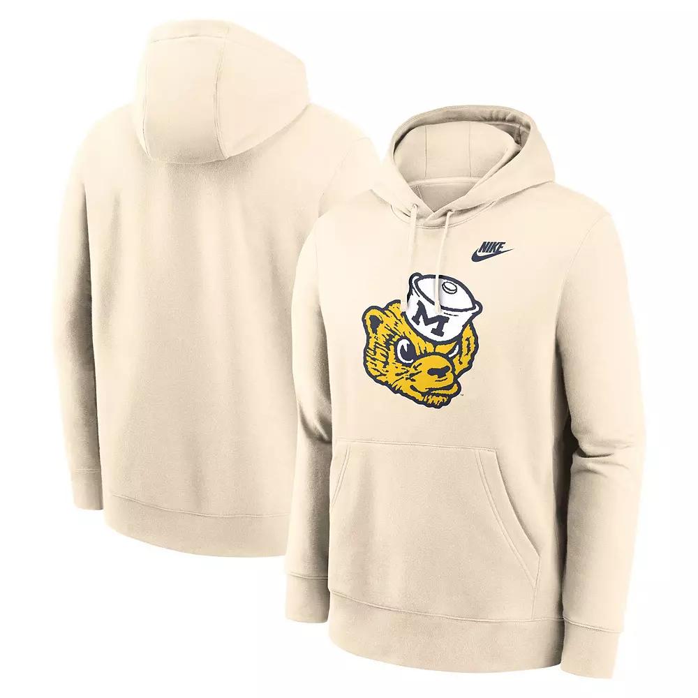 Men's Nike Cream Michigan Wolverines Vault Logo Pullover Hoodie, Size: Large, Beige Product Image