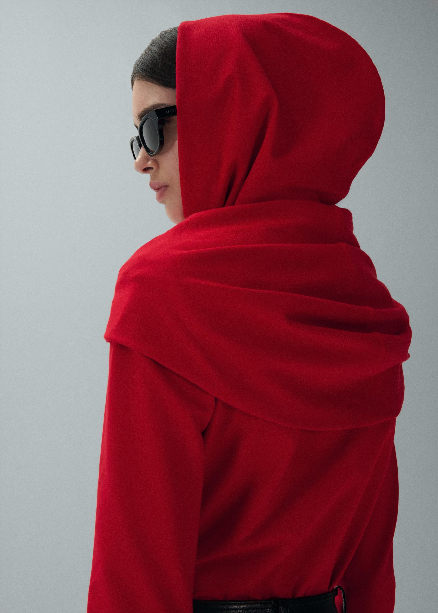 Babouchka style hoodie in red Product Image