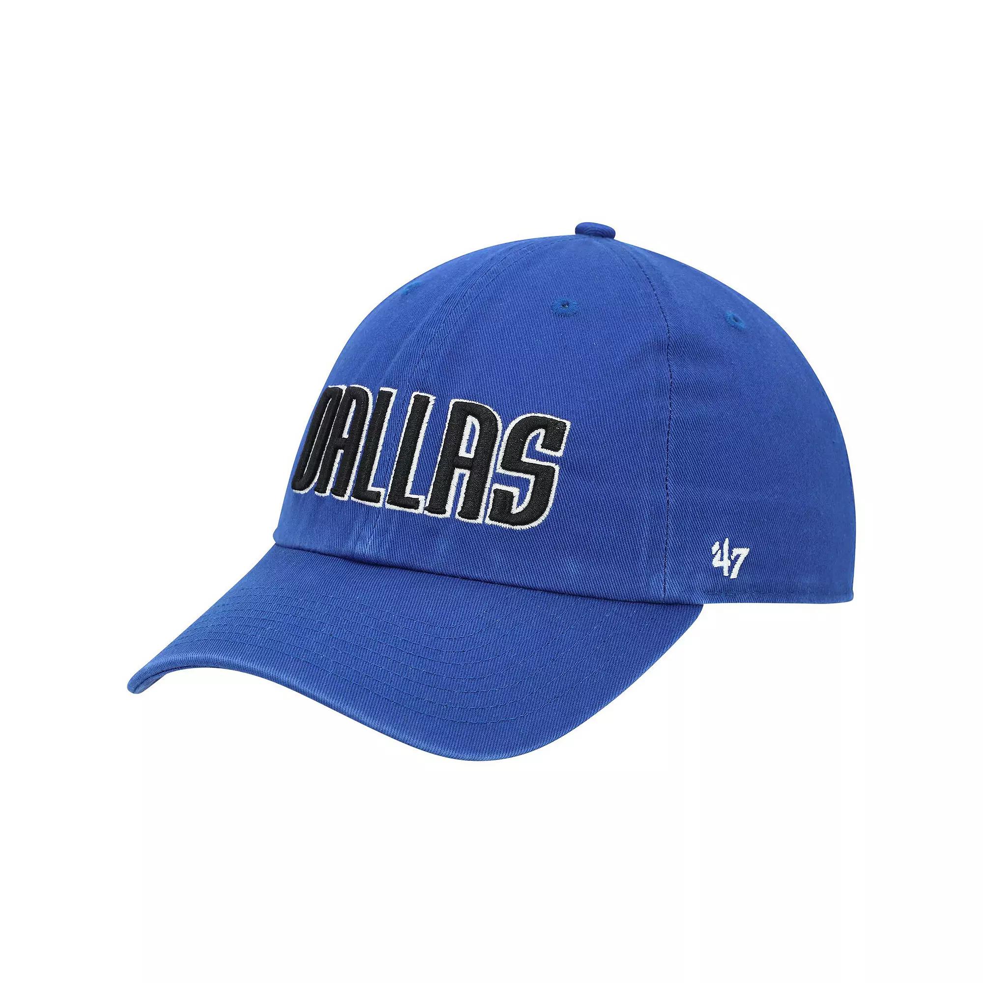 Men's '47 Royal Dallas Mavericks Clean Up Wordmark Adjustable Hat, Blue Product Image