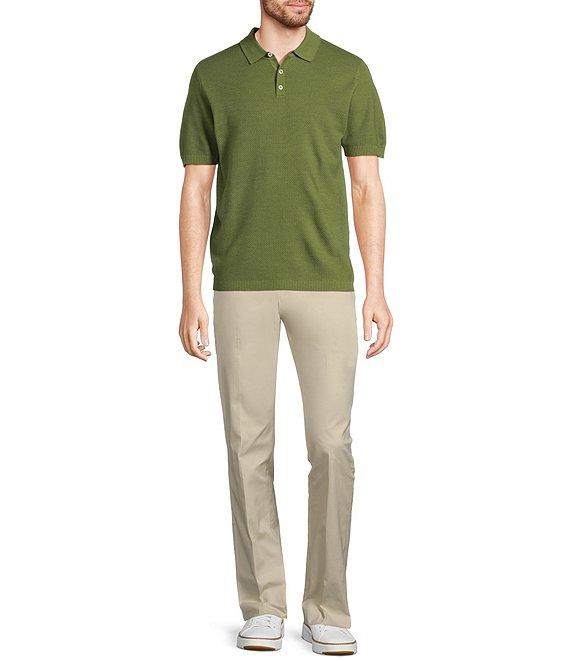 Murano Big & Tall Solid Textured Polo Short Sleeve Sweater Product Image