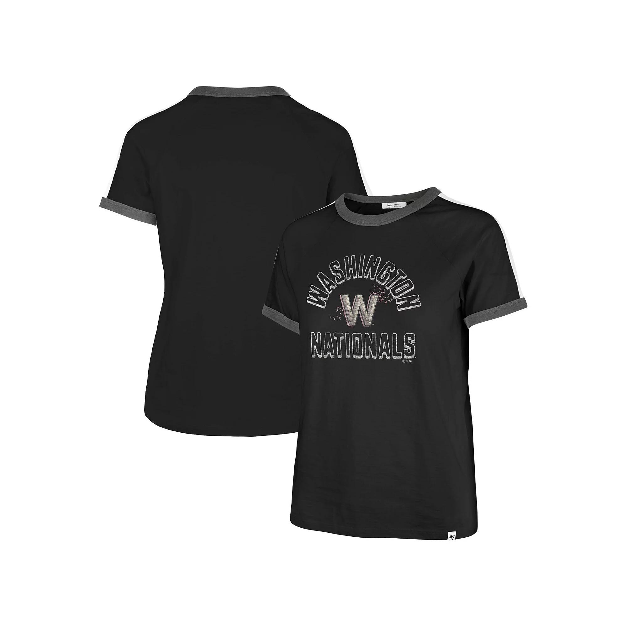 Women's '47 Black Washington Nationals City Connect Sweet Heat Peyton T-Shirt,  Product Image