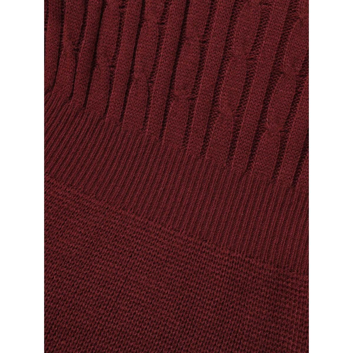 Plus Size Cable Knit Fit-and-Flare Midi Sweater Dress Black Women Timeless Bodycon Long Sleeve Elegant Sweater Dresses BloomChic 26/4X Product Image