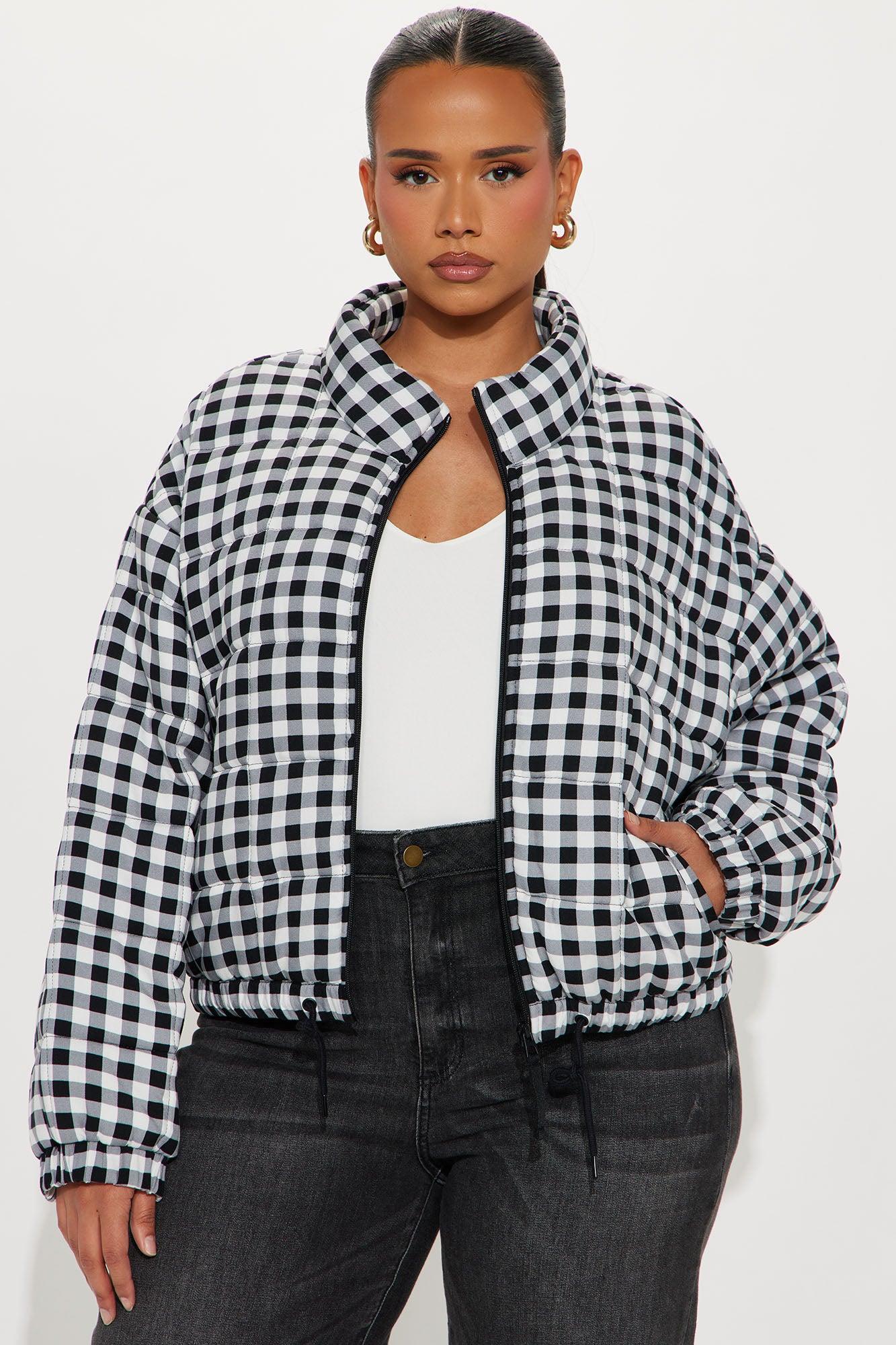 Danika Quilted Gingham Jacket - Black/combo Female Product Image