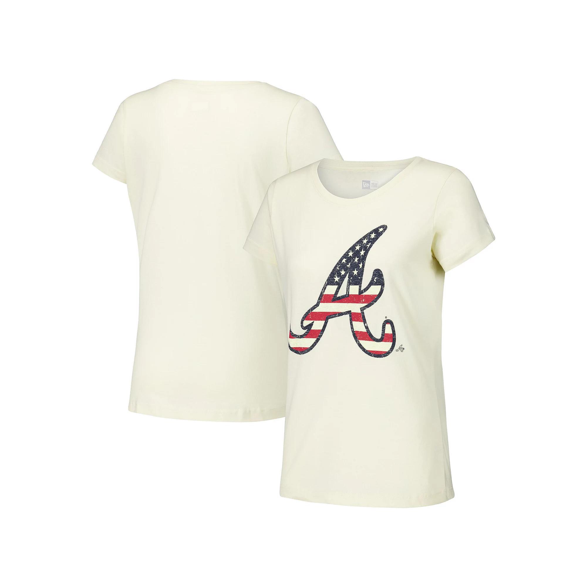 Women's New Era Cream Atlanta Braves Vintage T-Shirt,  Product Image