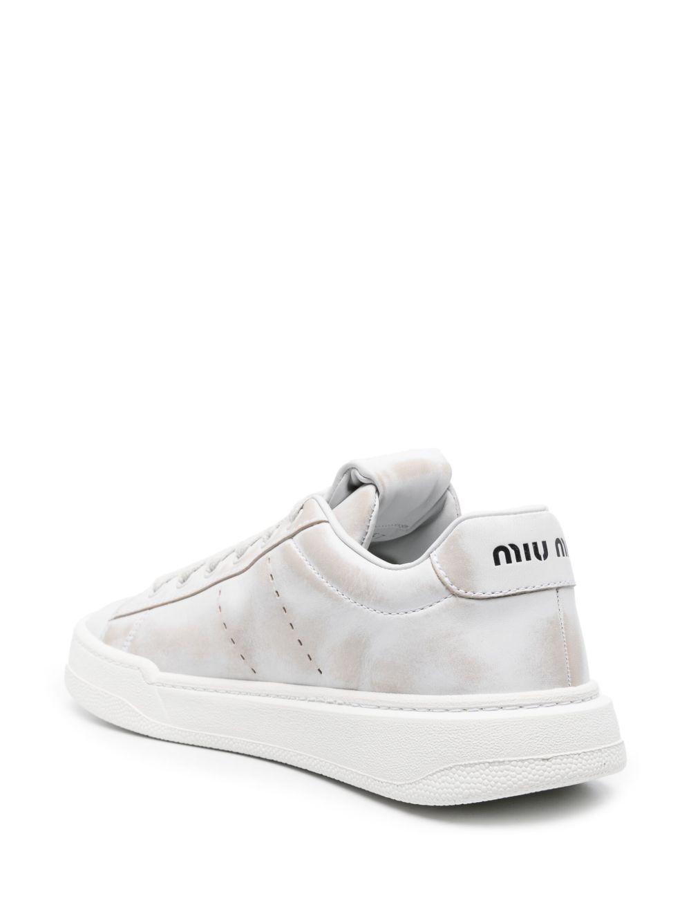 bleached leather sneakers Product Image