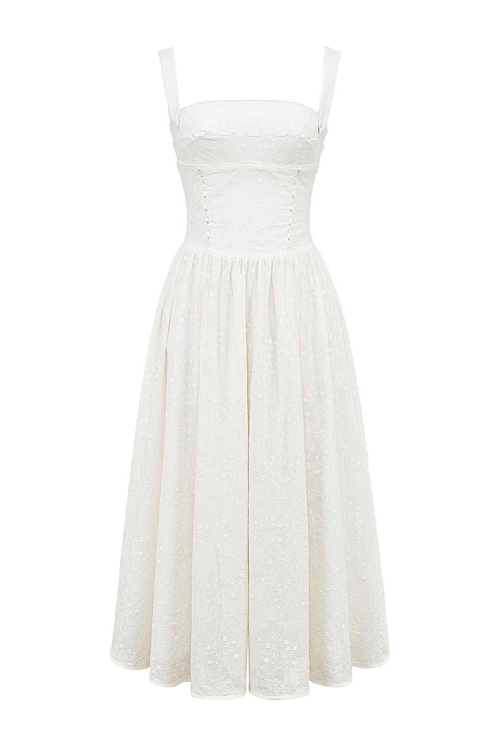 Vivien  white broderie anglais midi sundress Product Image