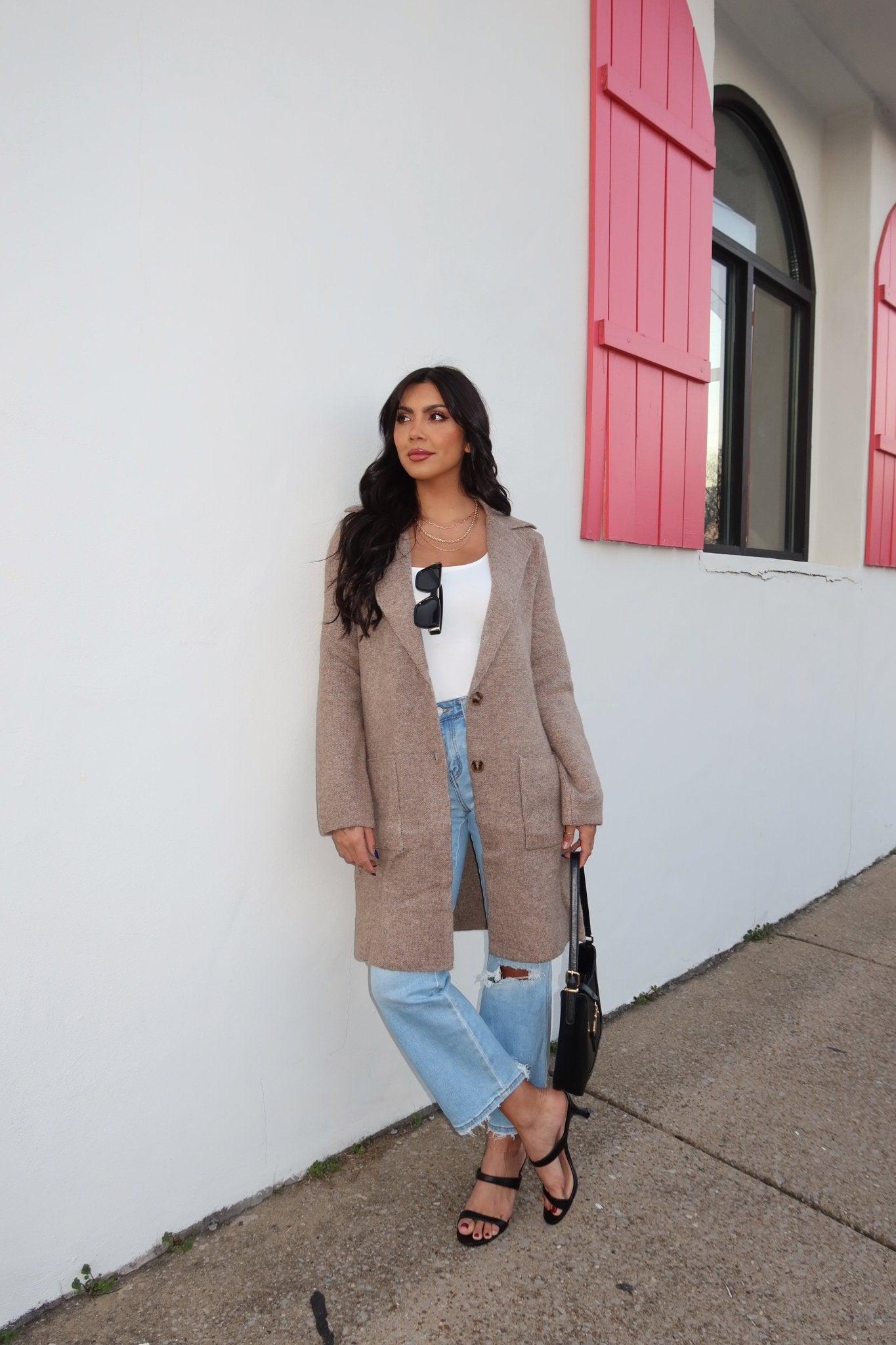 Chunky Mocha Cardigan Coat - FINAL SALE Female Product Image