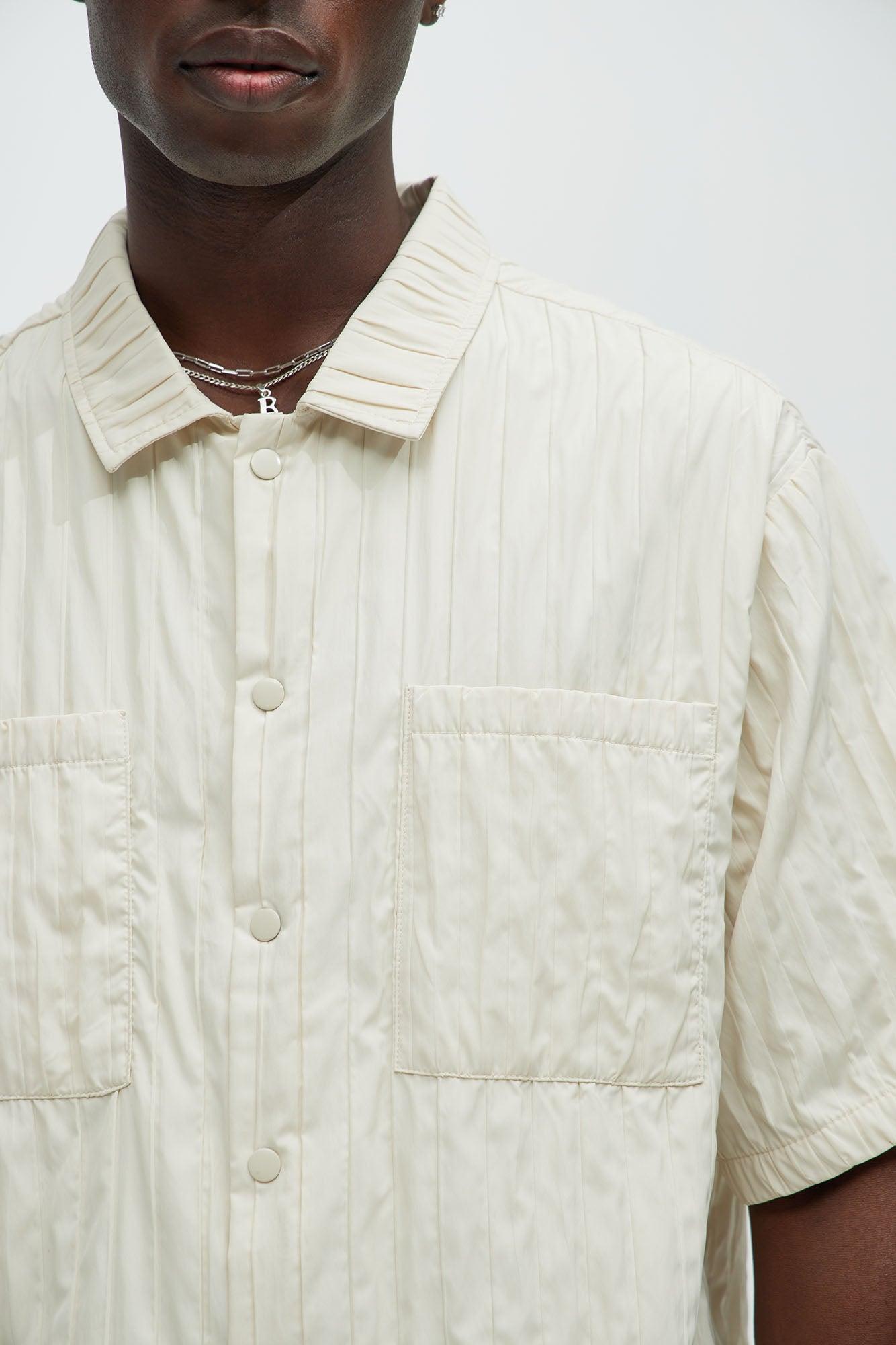 Cavour Crinkled Shirt - Cream Product Image