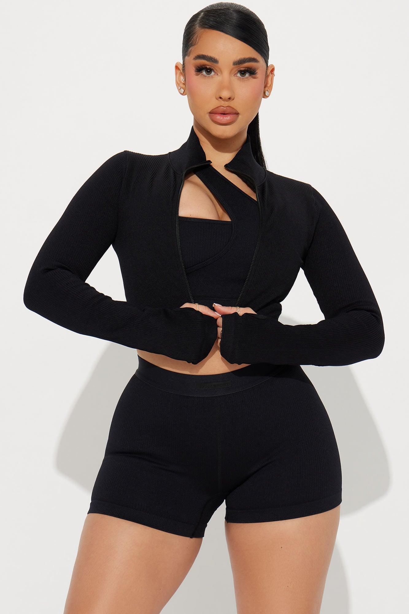 Effortless Ribbed Jacket - Black Product Image