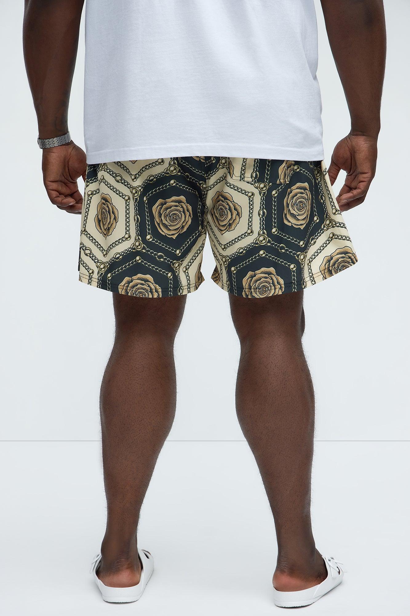 Rose Link Swim Mid Trunk - Cream/combo Product Image