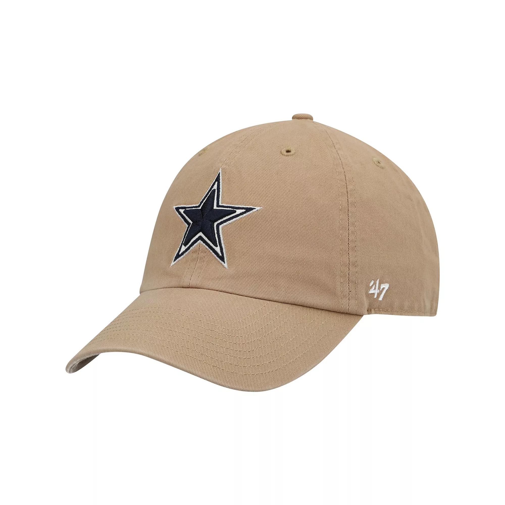 Men's '47 Khaki Dallas Cowboys Primary Clean Up Adjustable Hat, Beig K Product Image