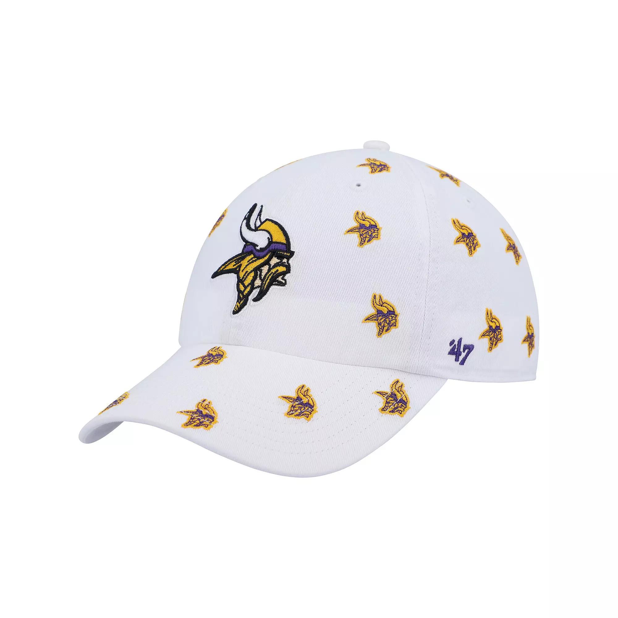 Women's '47 White Minnesota Vikings Confetti Clean Up Adjustable Hat Product Image
