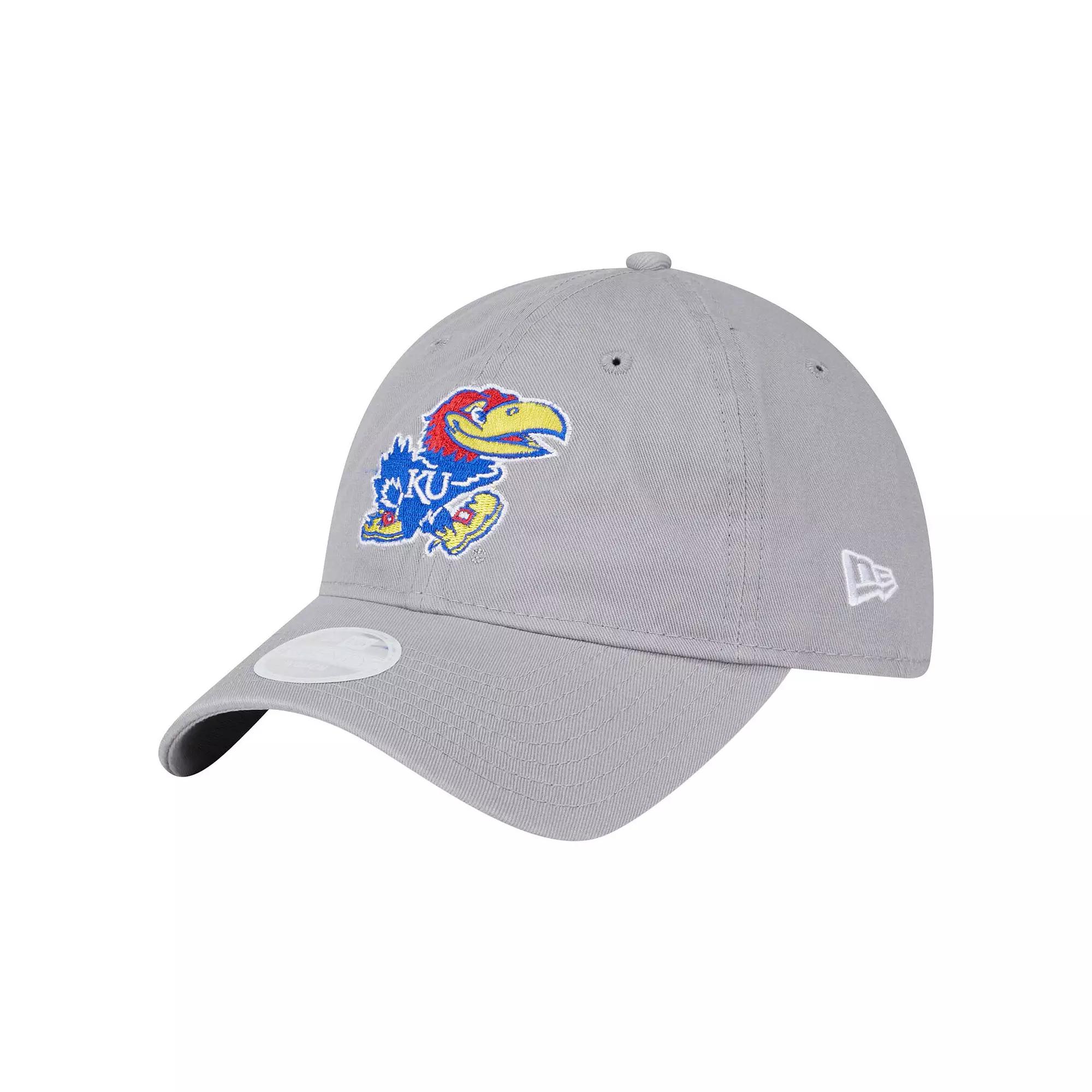 Women's New Era Gray Kansas Jayhawks Logo 9TWENTY Adjustable Hat, Grey Product Image