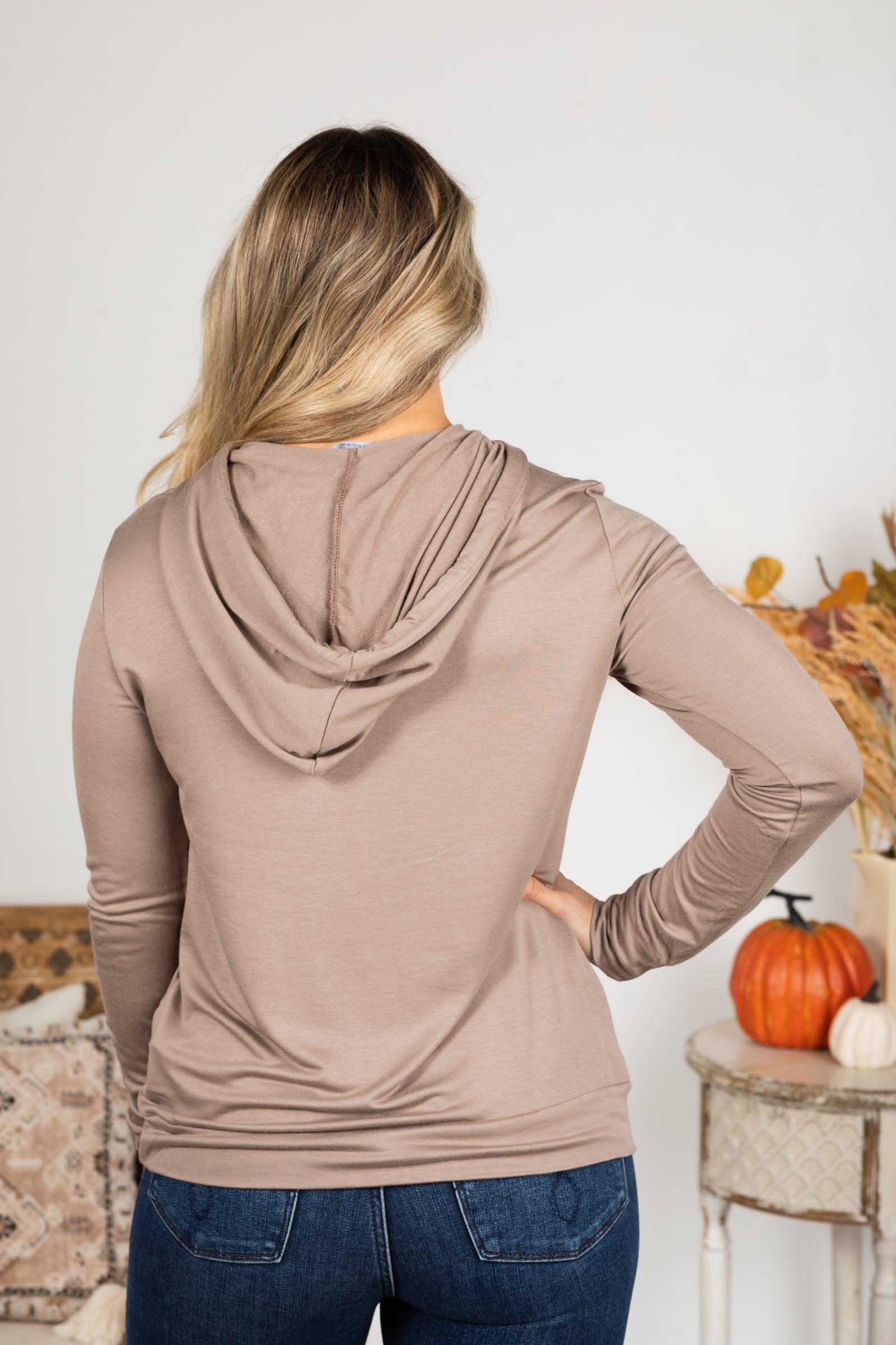 Solid Drawstring Kangaroo Pocket Knit Hoodie Product Image