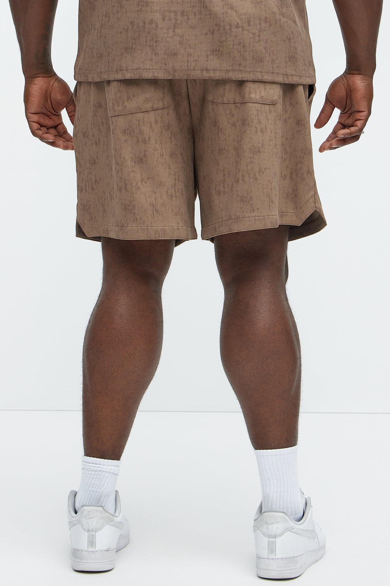 Kerwin Waffle Texture Shorts - Brown Product Image