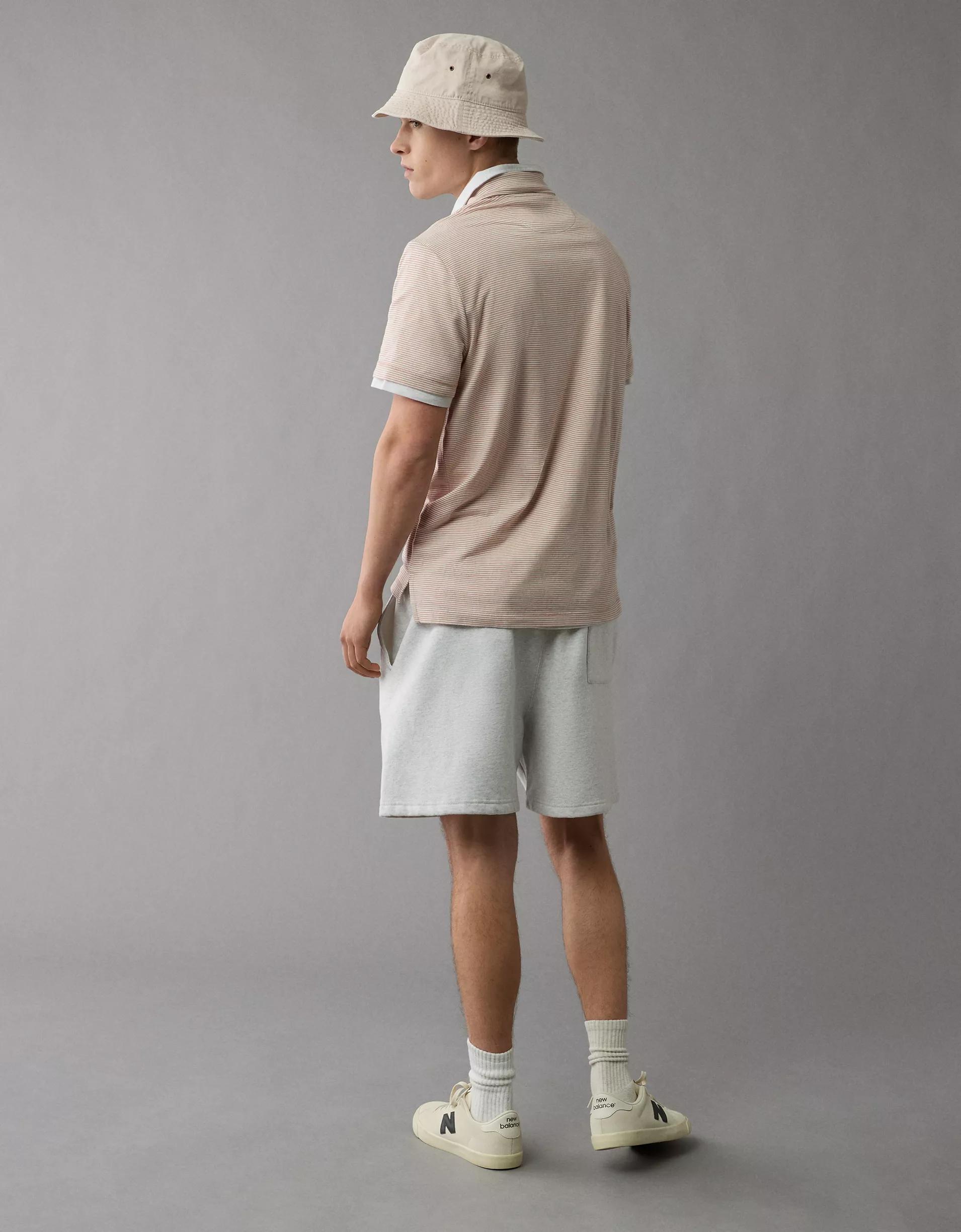 AE 24/7 Club Logo Striped Polo Shirt Product Image