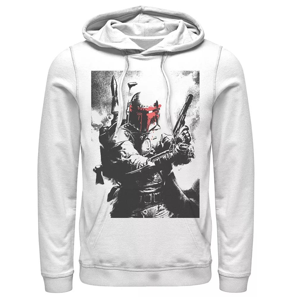 Men's Star Wars Boba Fett Faded Action Portrait Poster Hoodie,  Product Image