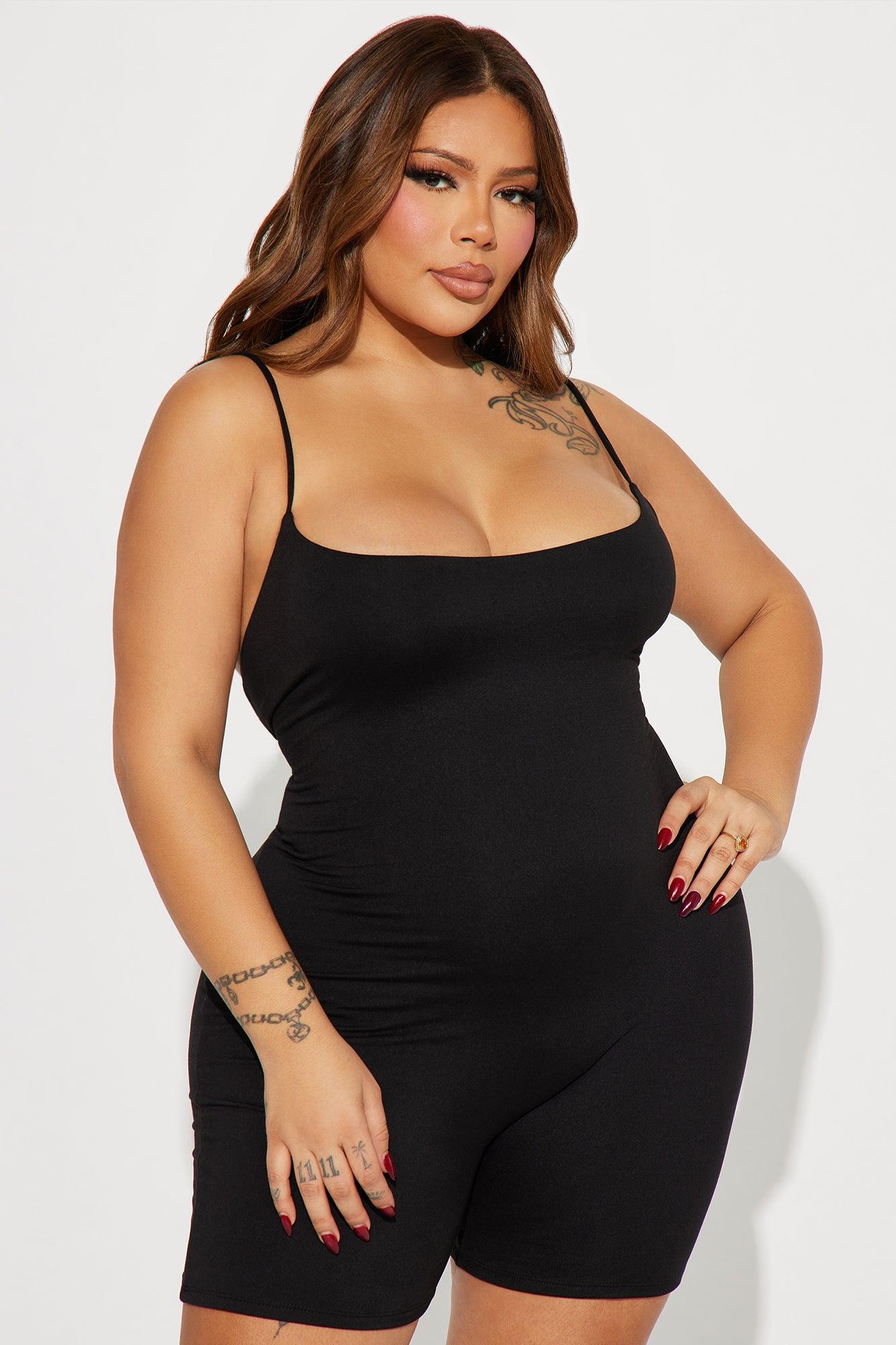 Vicky Double Lined Romper - Black Product Image