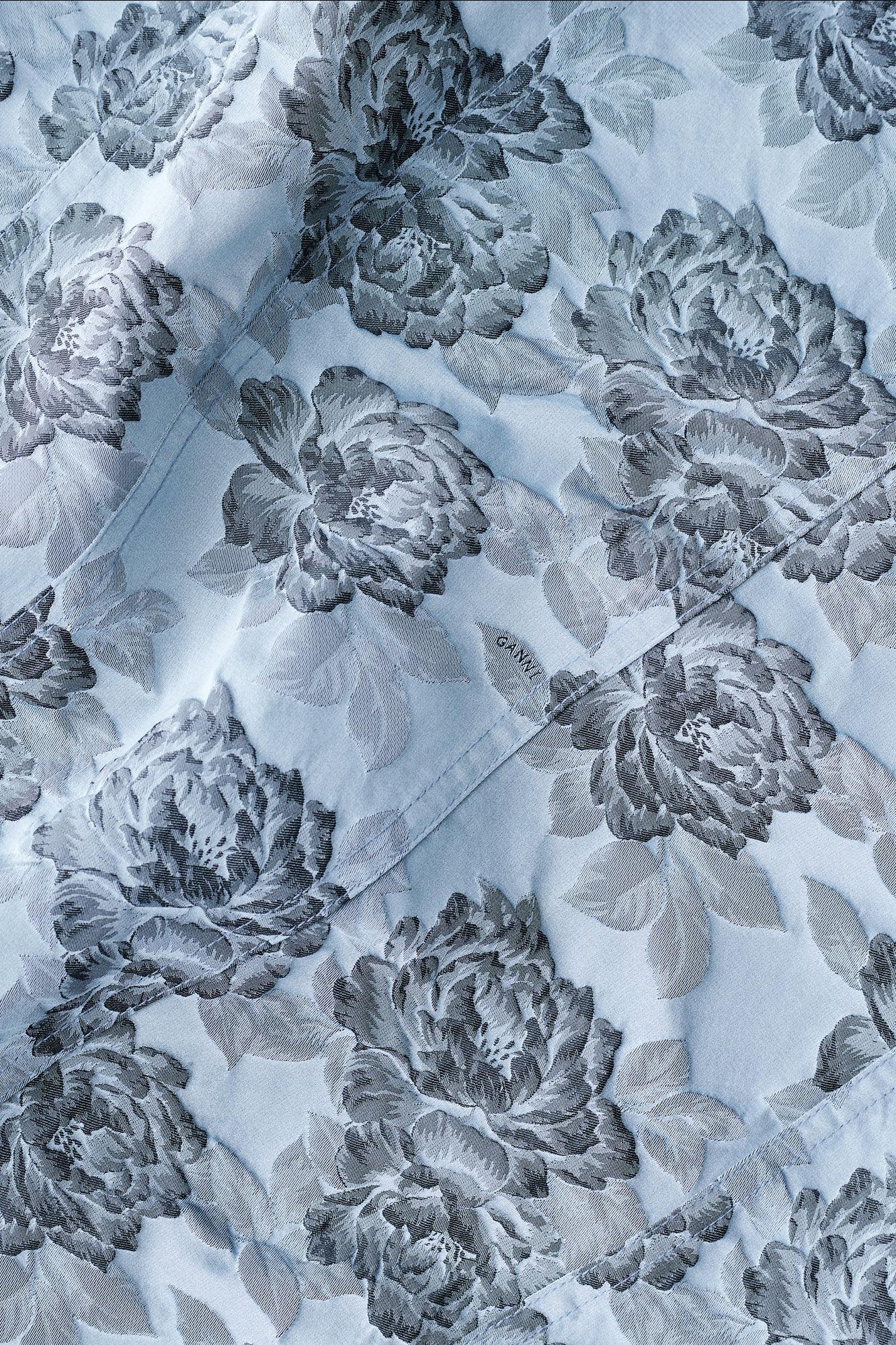 Blue Floral Jacquard A-Line Mini Dress Product Image