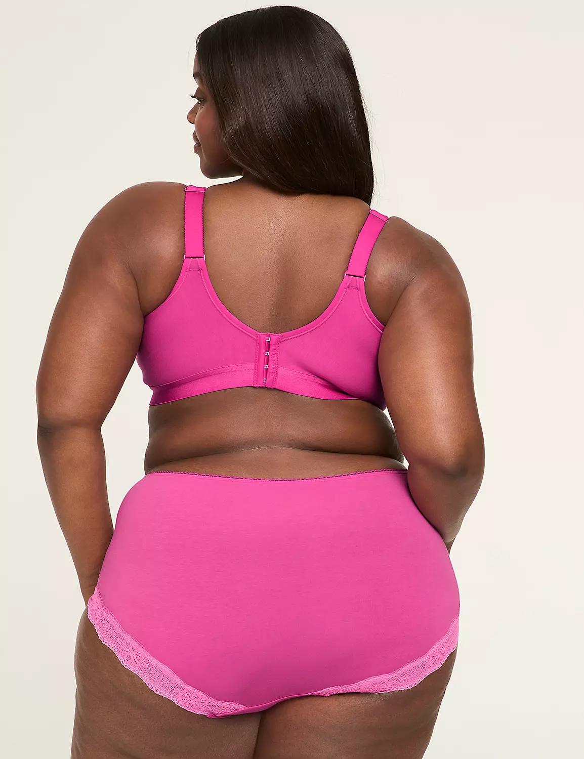 Cotton Lightly Lined No-Wire Bra With Lace Product Image