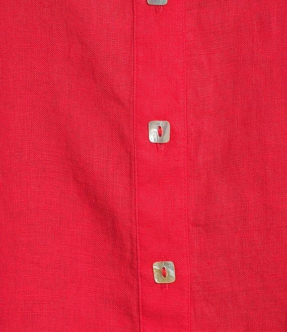 John Mark Wire Collar 3/4 Sleeves Embroidered Eyelet Shirt Product Image