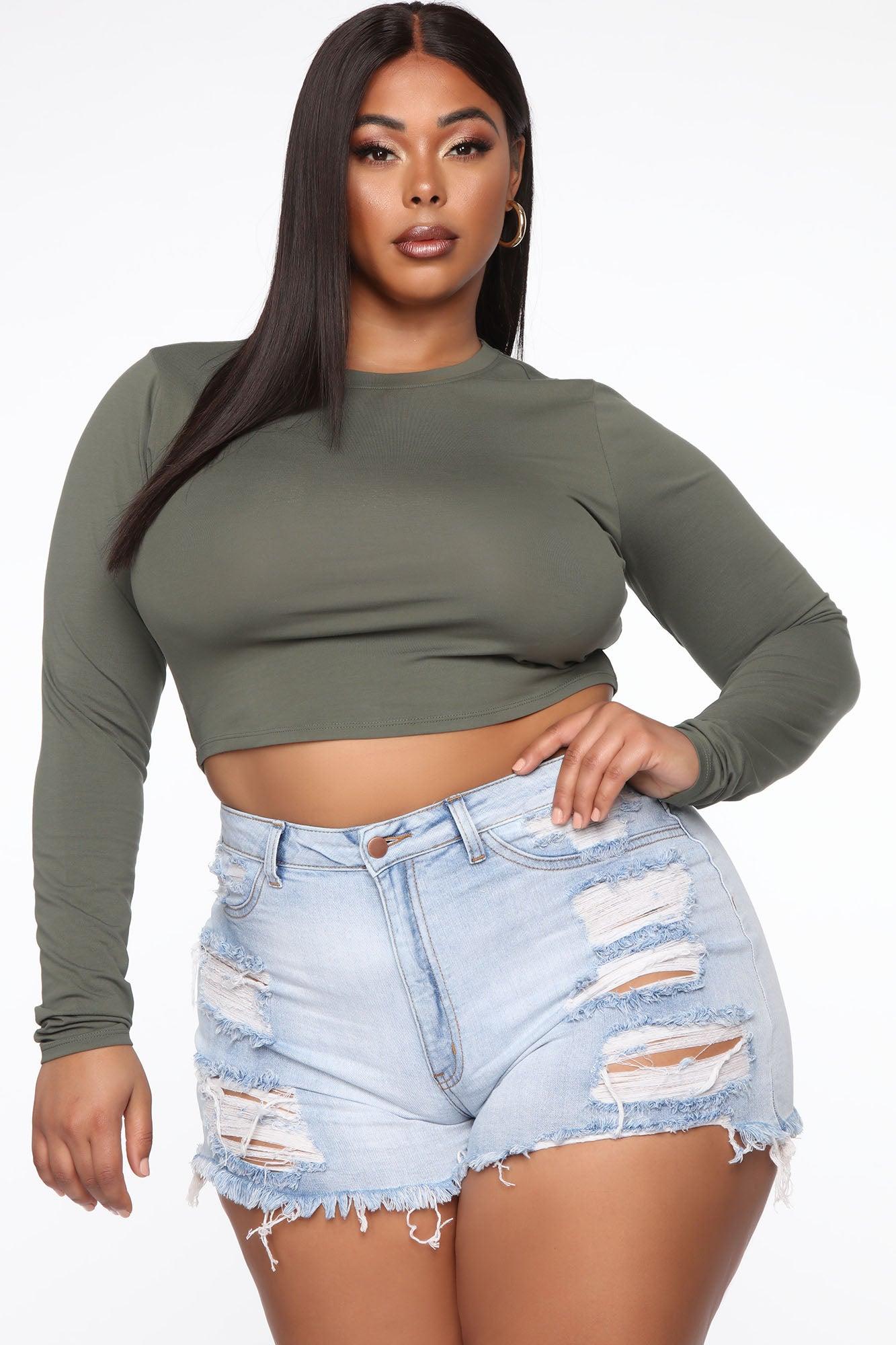 Robin Long Sleeve Top - Army Green Product Image