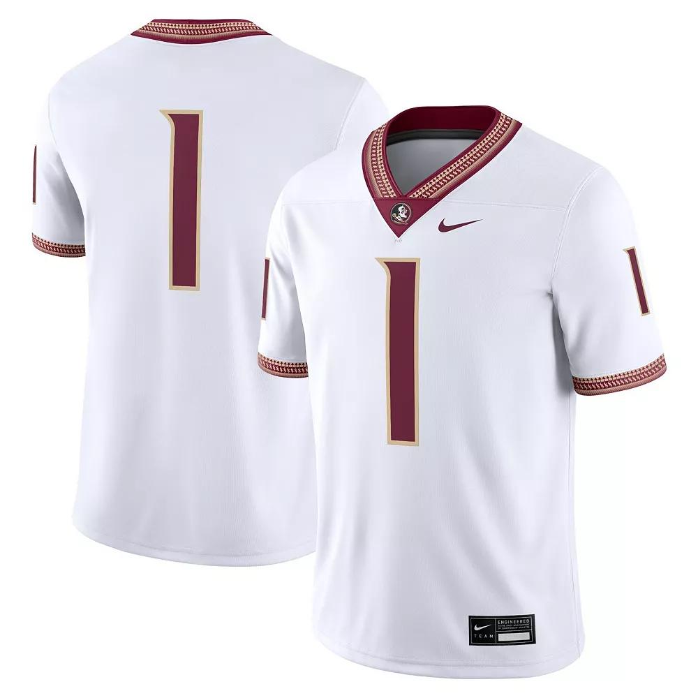 Men's Nike #1 White Florida State Seminoles Game Jersey,  Product Image
