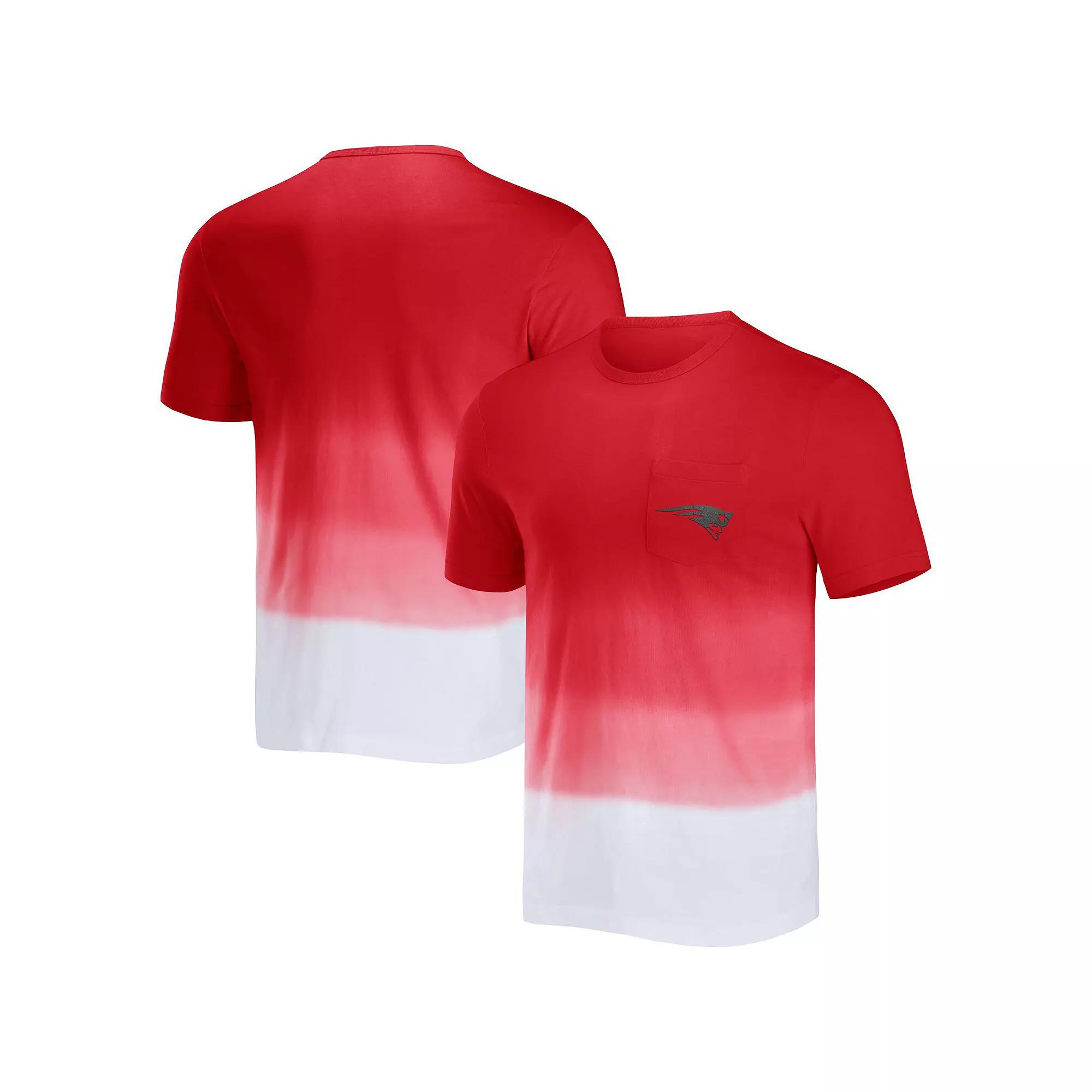 Men's NFL x Darius Rucker Collection by Fanatics Red/White New England Patriots Dip Dye Pocket T-Shirt,  Product Image