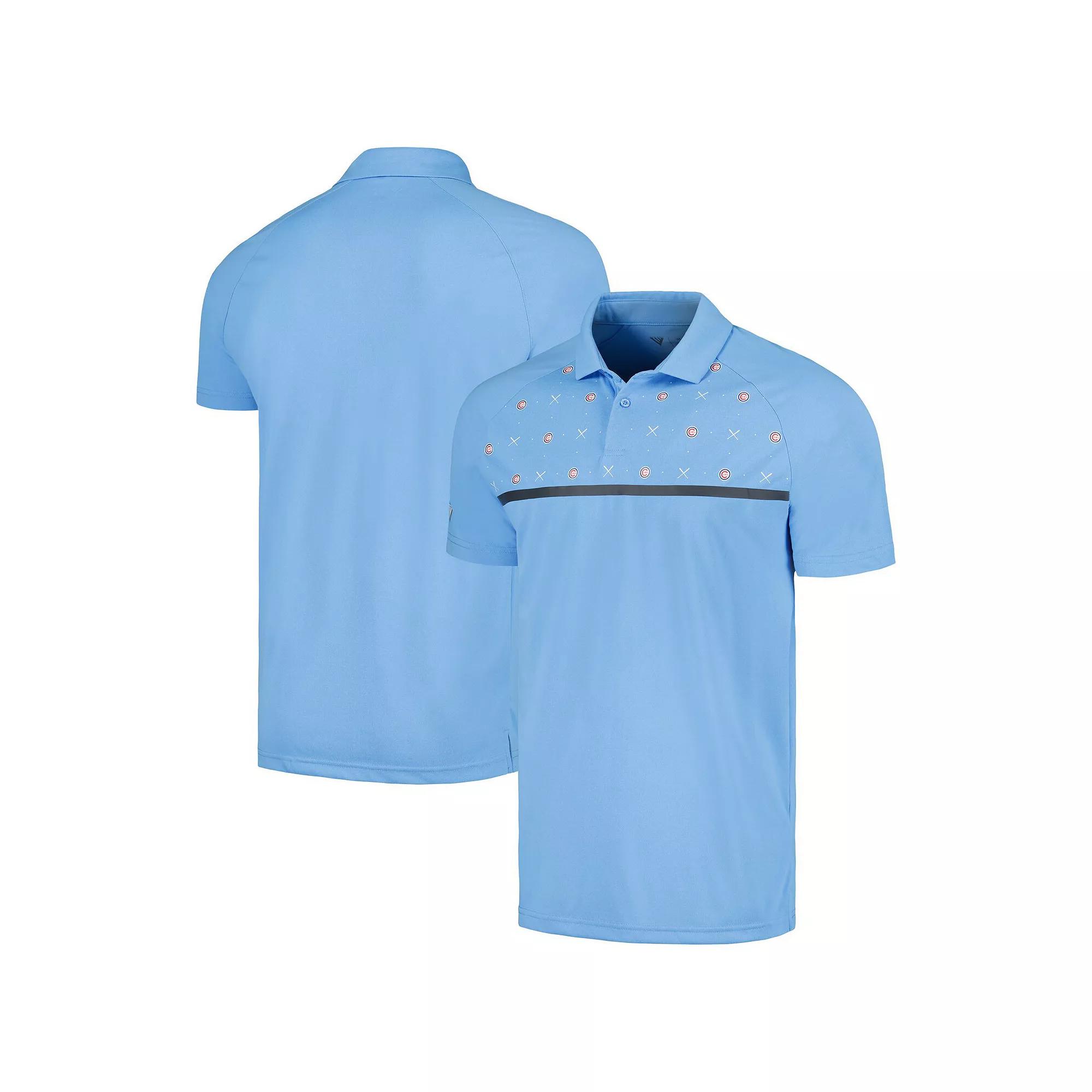 Men's Levelwear Light Blue Chicago Cubs Sector Batter Up Raglan Polo,  Product Image