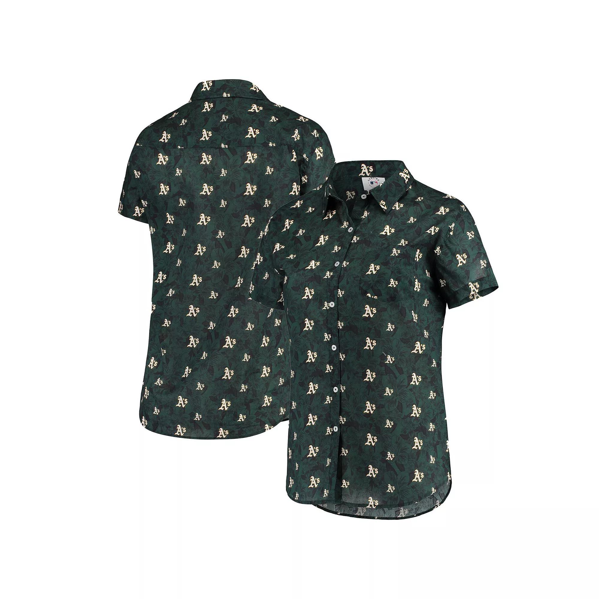 Women's FOCO Green Oakland Athletics Floral Button Up Shirt,  Product Image