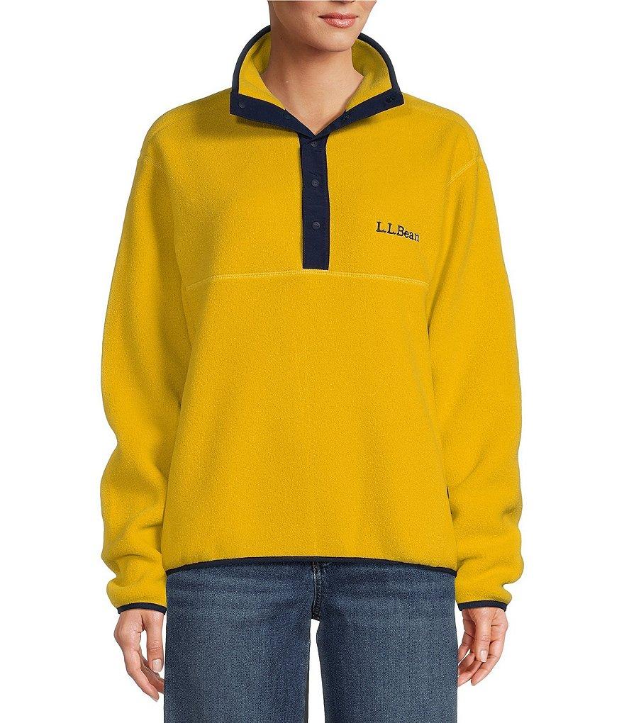L.L.Bean Bean's Classic Fleece Stand Collar Long Sleeve Stretch Binding Side Pocket Snap Placket Pullover Product Image