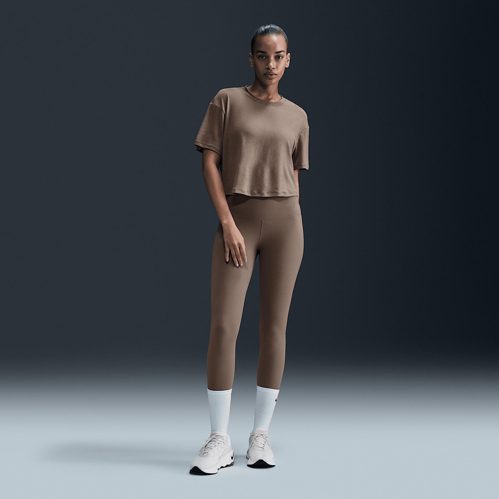 Nike One Relaxed Women's Dri-FIT Cropped Short-Sleeve Top Product Image