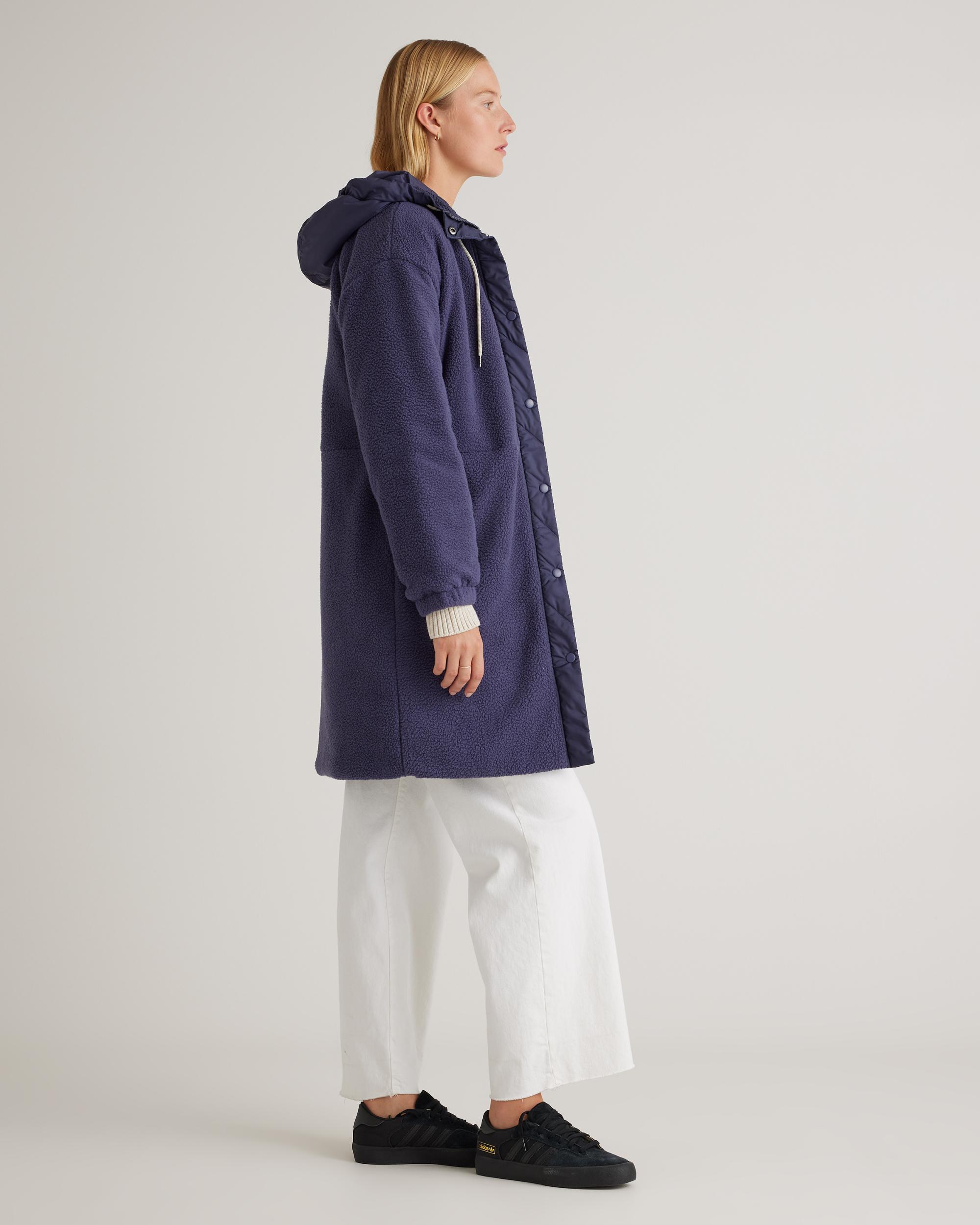 Quince | Women's Long Hooded Sherpa Jacket 100% Polyester Product Image