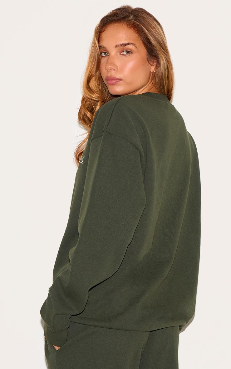 Khaki Mind & Soul Premium Print Oversized Sweatshirt Product Image