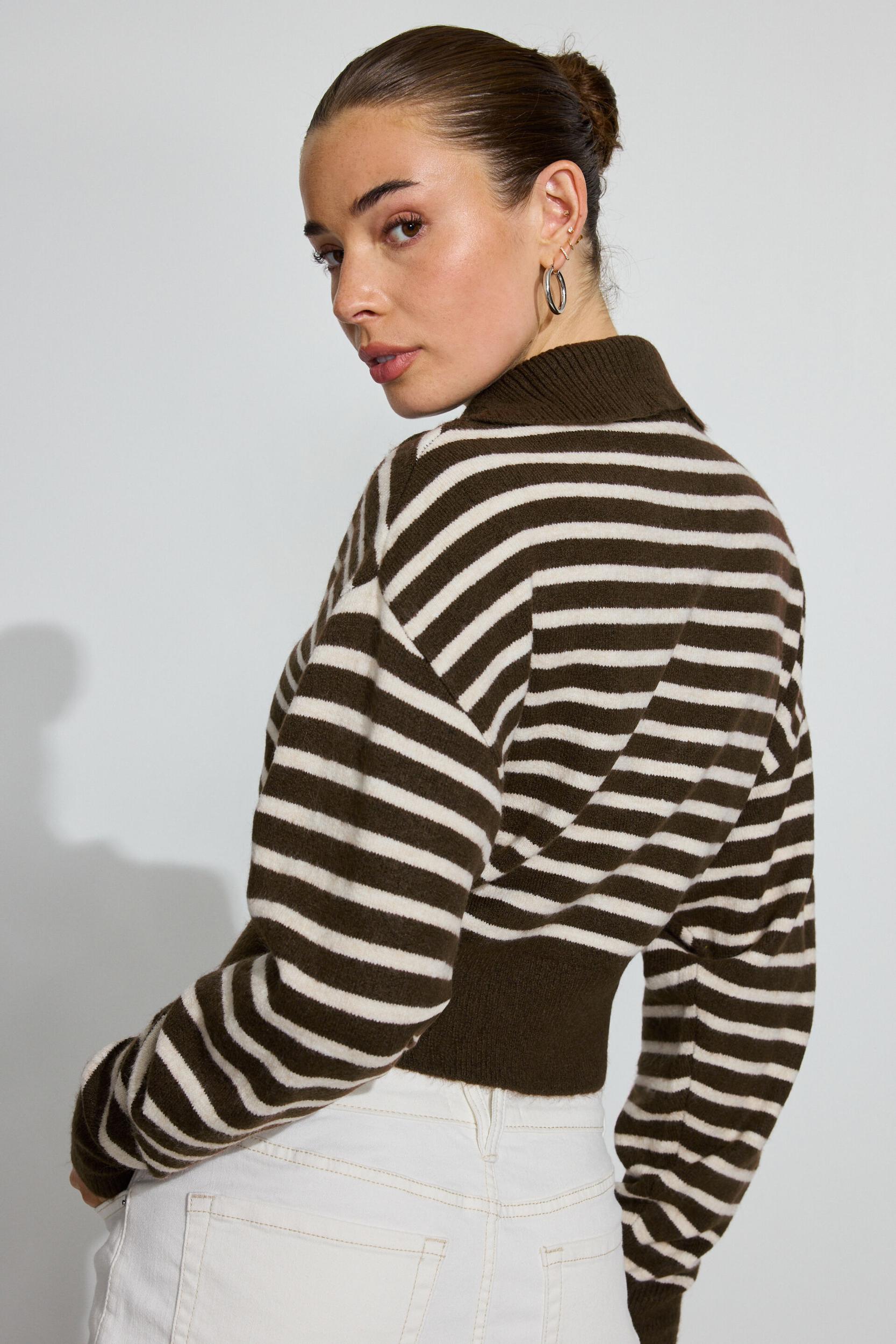 Long Sleeve Spongy Henley Sweater Product Image