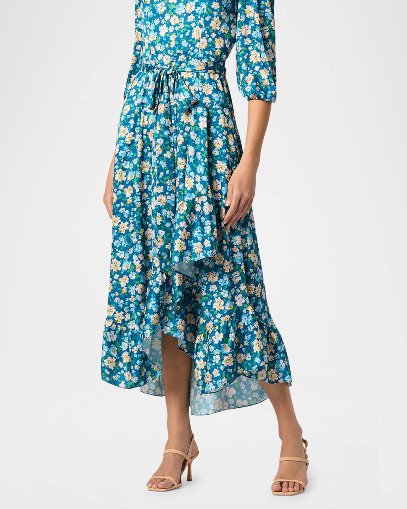 Lia Ruffle Floral-Print Midi Dress Product Image