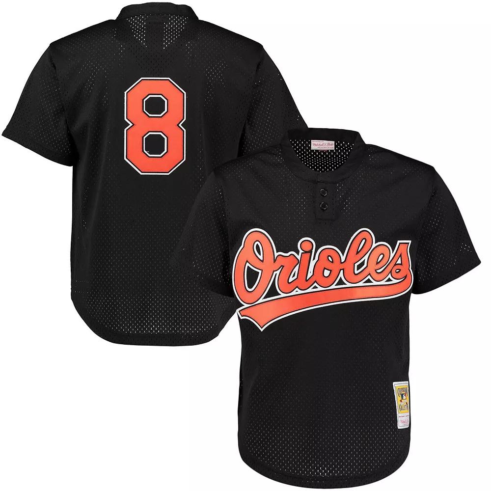 Men's Mitchell & Ness Cal Ripken Jr. Black Baltimore Orioles Cooperstown Mesh Batting Practice Jersey, Size: 4XL Product Image