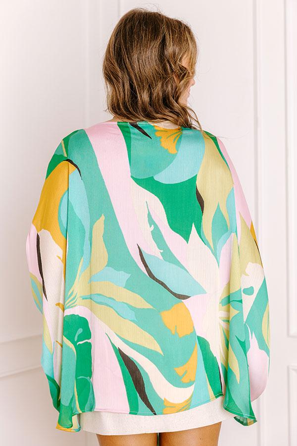 Shades Of Paradise Caftan Top in Green Product Image