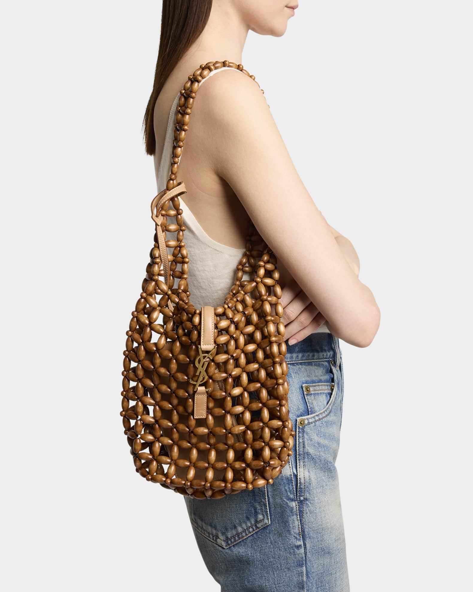 Le 5 A 7 YSL Beaded Wood Hobo Bag Product Image