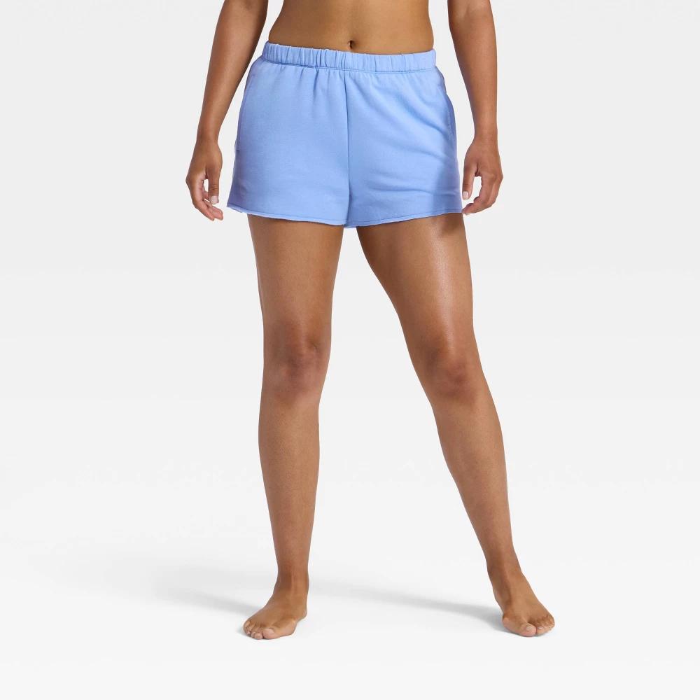Women's PeachySoft French Terry Fleece Lounge Shorts - Wild Fable™ Gray XXL Product Image