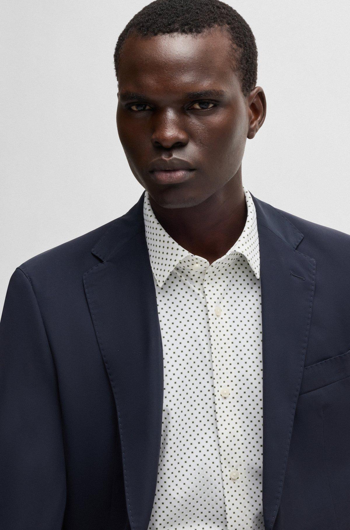 Slim-fit shirt in printed performance-stretch jersey Product Image
