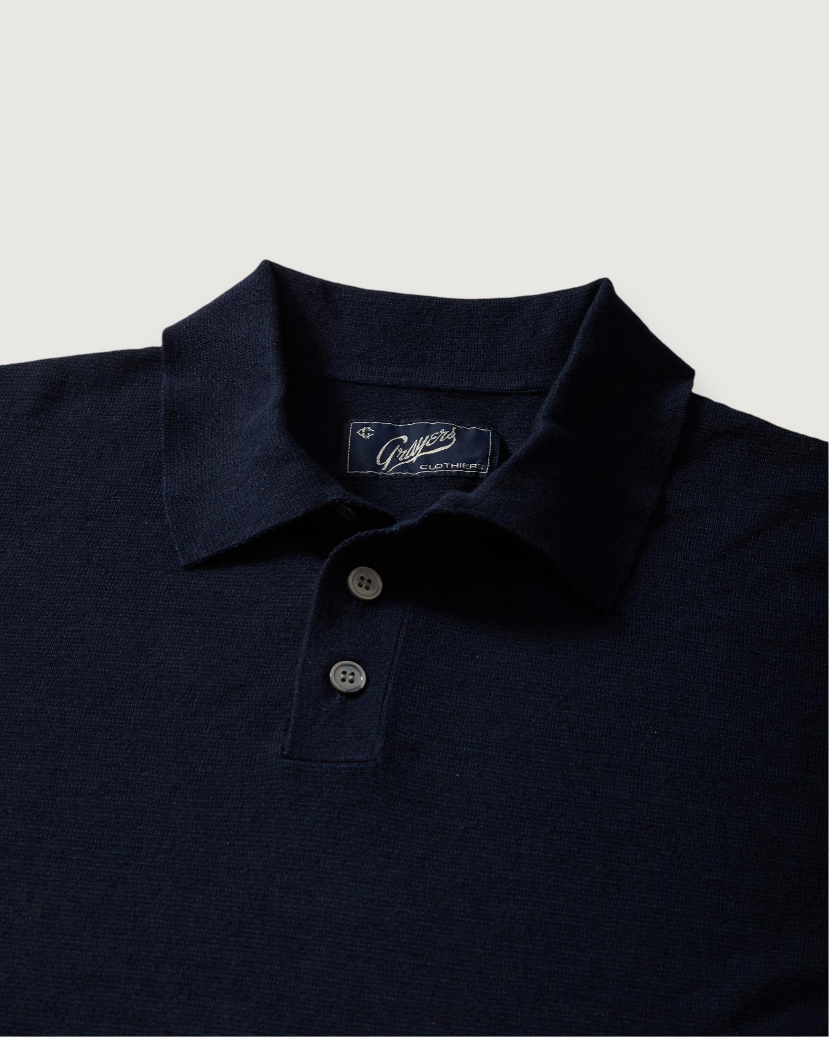 James Featherweight Sweater Polo - Navy Blue Product Image