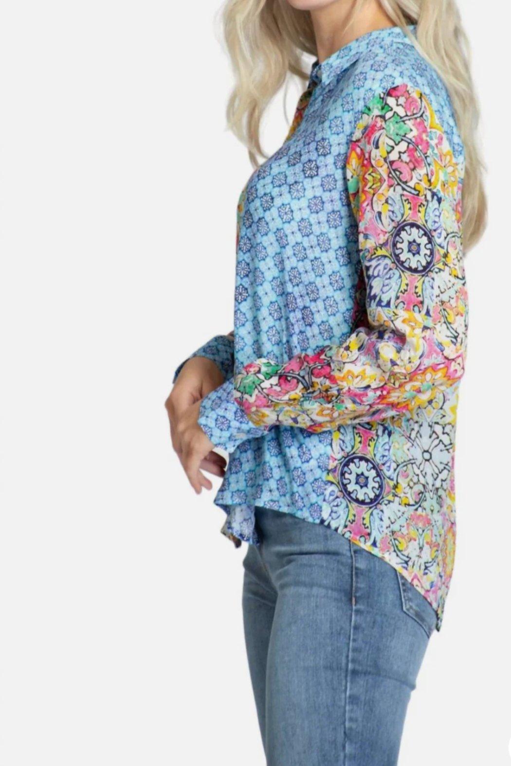 Multi pattern Button Up Product Image