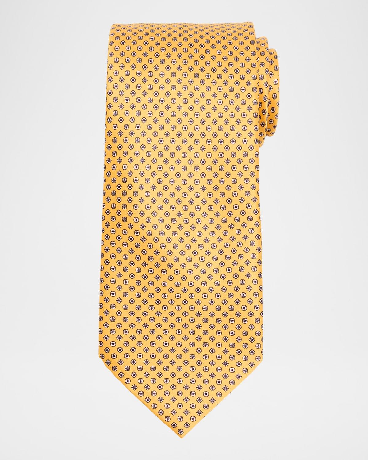 Mens Micro-Geometric Silk Tie Product Image
