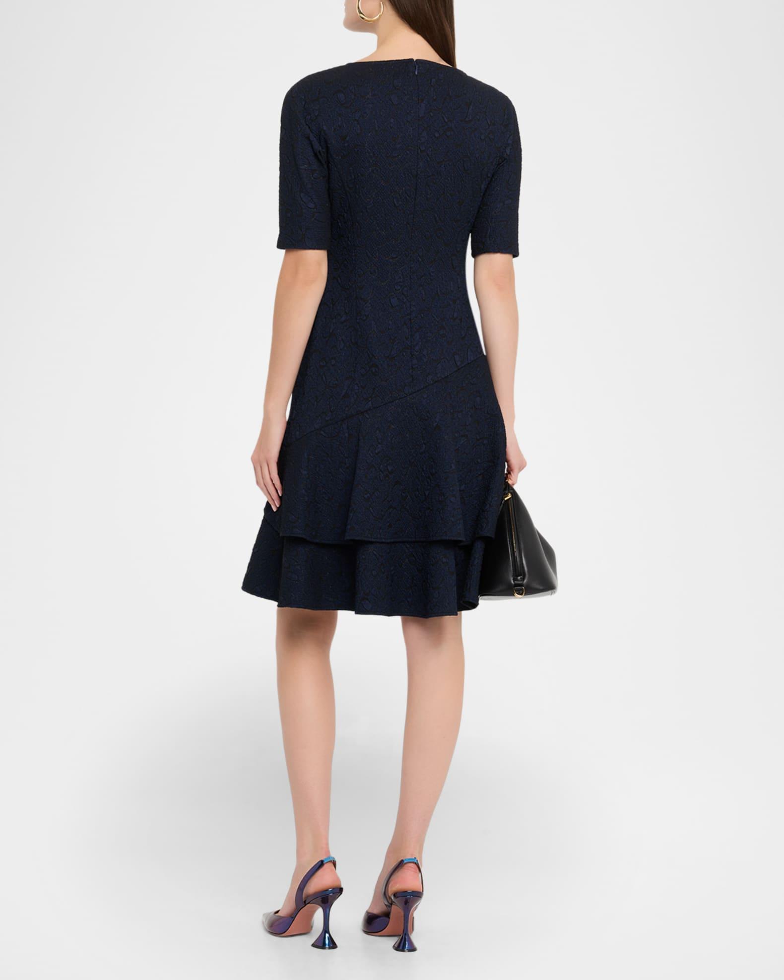 High-Low Ruffle Jacquard Dress Product Image