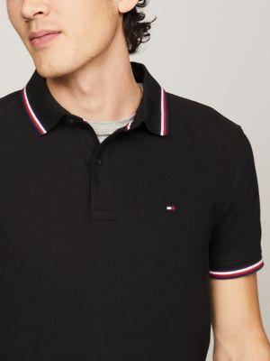 Slim Fit Stripe-Cuff Stretch Pique Polo Product Image