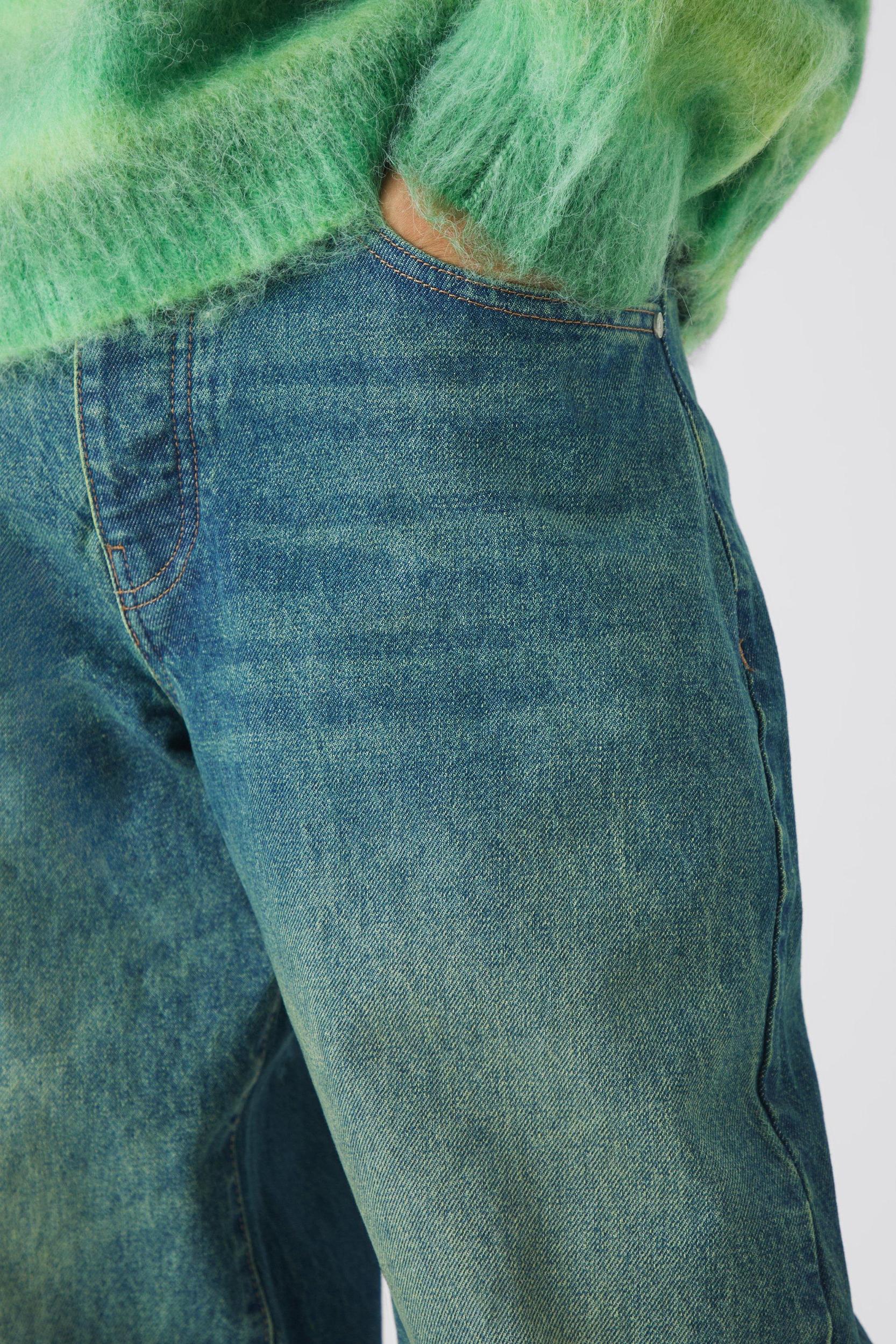 Relaxed Fit Washed Tinted Jeans | boohooMAN USA Product Image