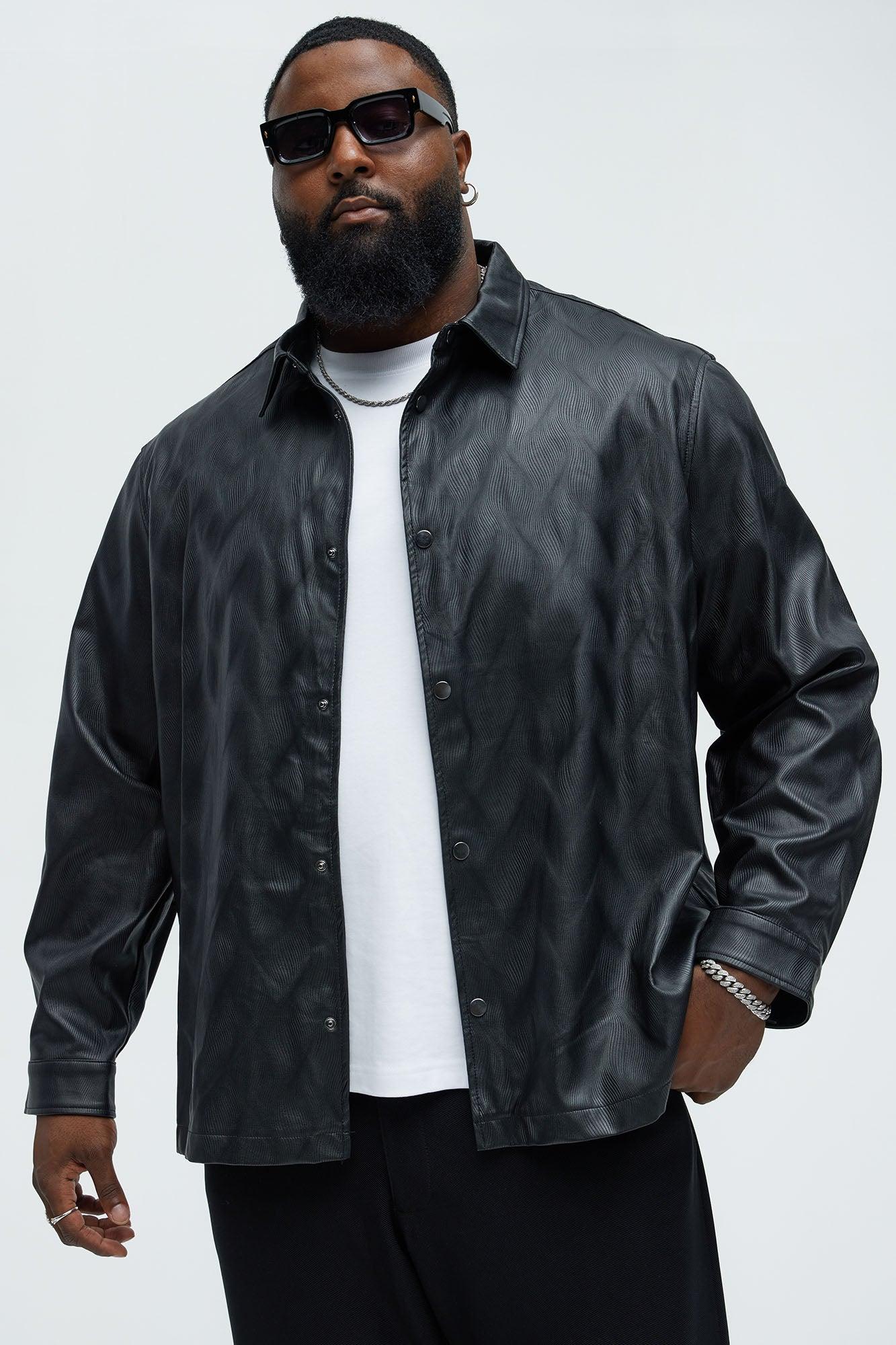 Arizona Faux Leather Shirt - Black Product Image