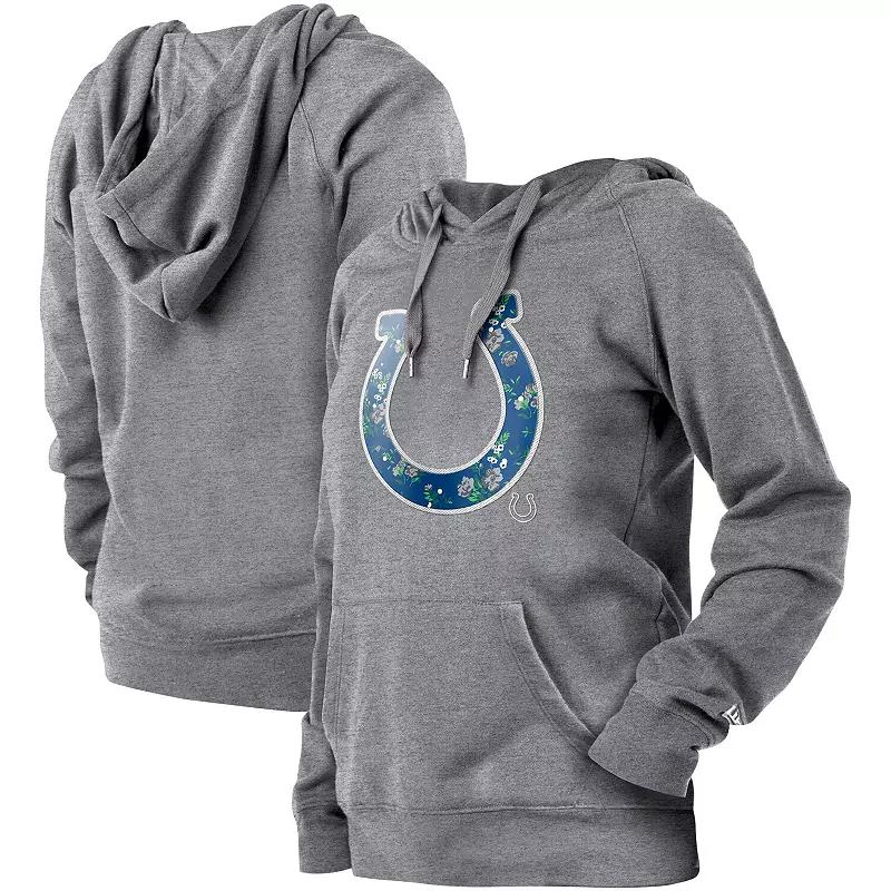 Women's New Era  Gray Indianapolis Colts Floral Raglan Pullover Hoodie, Size: Small, Grey Product Image