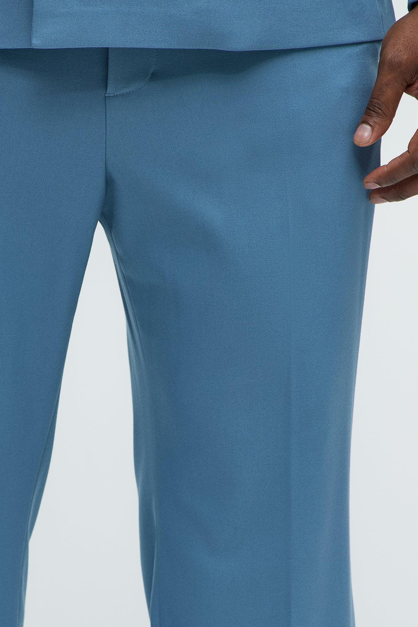 High Peak Straight Suit Trouser - Slate Blue Product Image